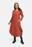 Robe en ligne A avec fronces 'Ferina'