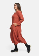 Vestido em linha A com franzido 'Ferina'