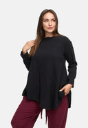 Luźno opadająca tunika z mieszanki konopi i bawełny 'Elure'