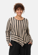 'Sienna' Shirt - Streifenlook, asymmetrischer A-Linie