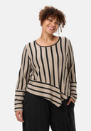 'Sienna' Shirt - Streifenlook, asymmetrischer A-Linie