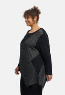 Tuniek 'Perlina' – materiaalmix, zoom met punten