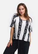 Camiseta cuadrada de viscosa elástica ligera 'Sovana'