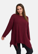 'Cotona' Gebreid Shirt Asymmetrische A-lijn – casual & gezellig