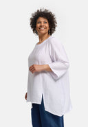 'Túnica 'Alessia' – viscose de bambu, linha A, bainha com recorte