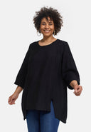 'Túnica 'Alessia' – viscose de bambu, linha A, bainha com recorte