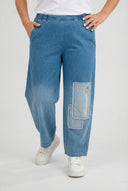 Spodnie 'Sky' – Premium-Dżins, Naszywka i Rozciągliwość