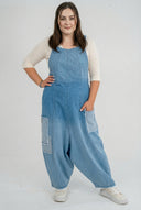 'Sky' Overalls – Premium Denim, Ombre & Patch Details
