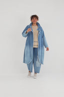"Sky" Casaco — Denim Premium, Lavagem Ombre e Stretch